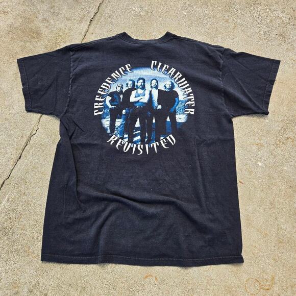 Vtg Y2k CREEDENCE CLEARWATER REVIVAL Photo Graphic Print Rock Band T Shirt XL - Picture 1 of 6